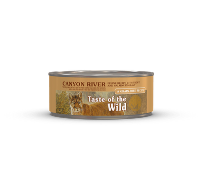 Taste of the Wild | Canyon River trucha y salmón en salsa para gatos (lata)