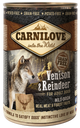 Carnilove venado y reno para perros adultos, lata 400 g · envase frontal