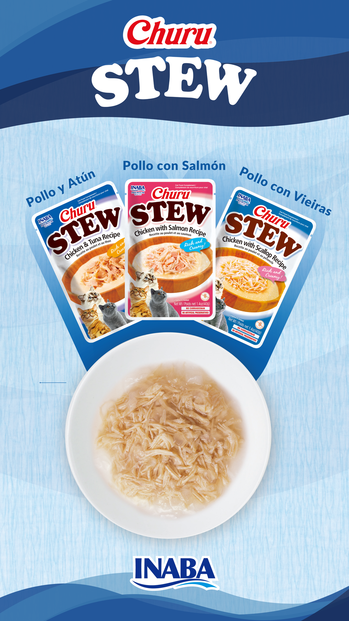 Inaba Churu Stew — foto oficial de la gama para gatos