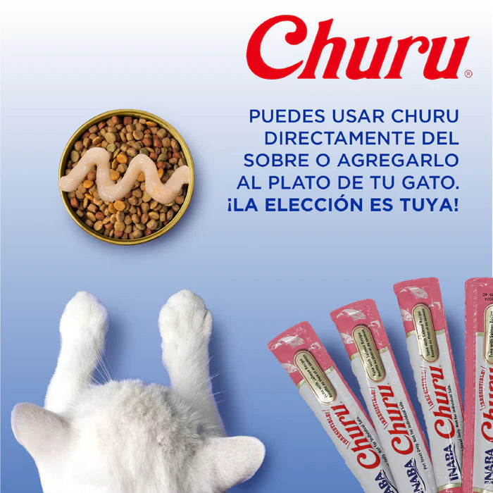 Inaba Churu | Premio cremoso para gatos sabor atún con salmón — foto oficial INABA Churu