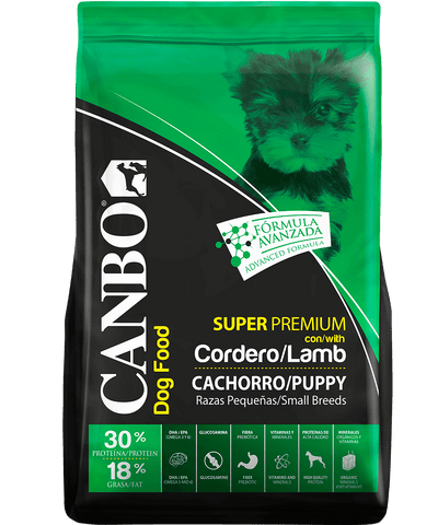 Canbo Cachorros Razas Pequeñas con cordero – empaque frontal