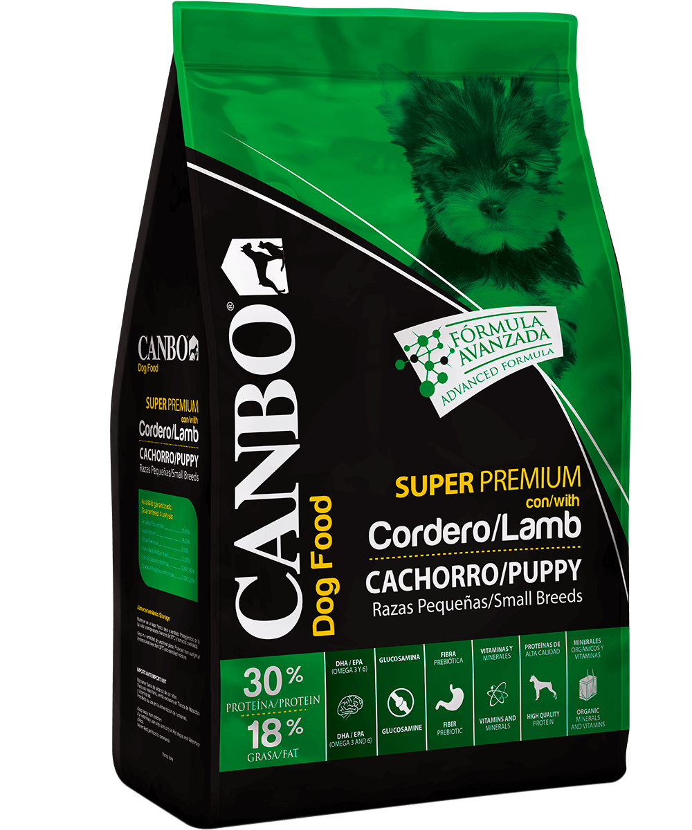 Canbo Cachorros Razas Pequeñas con cordero – lateral izquierdo del empaque