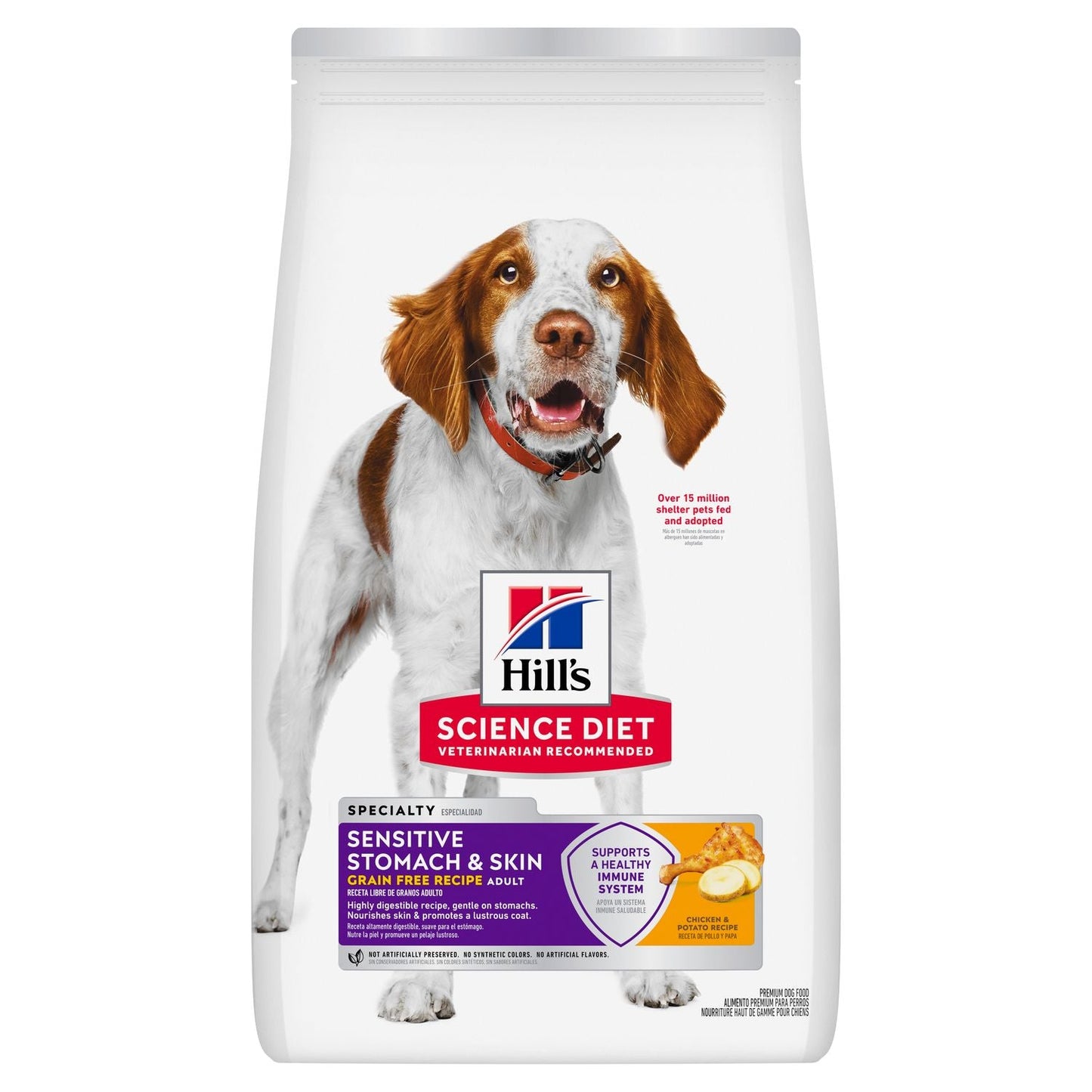 Hill's Science Diet | Alimento seco para perros adultos Adult Sensitive Stomach & Skin. Receta de pollo y cebada.