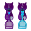 Cute Cat pala sanitaria con bolsas, colores morado y celeste