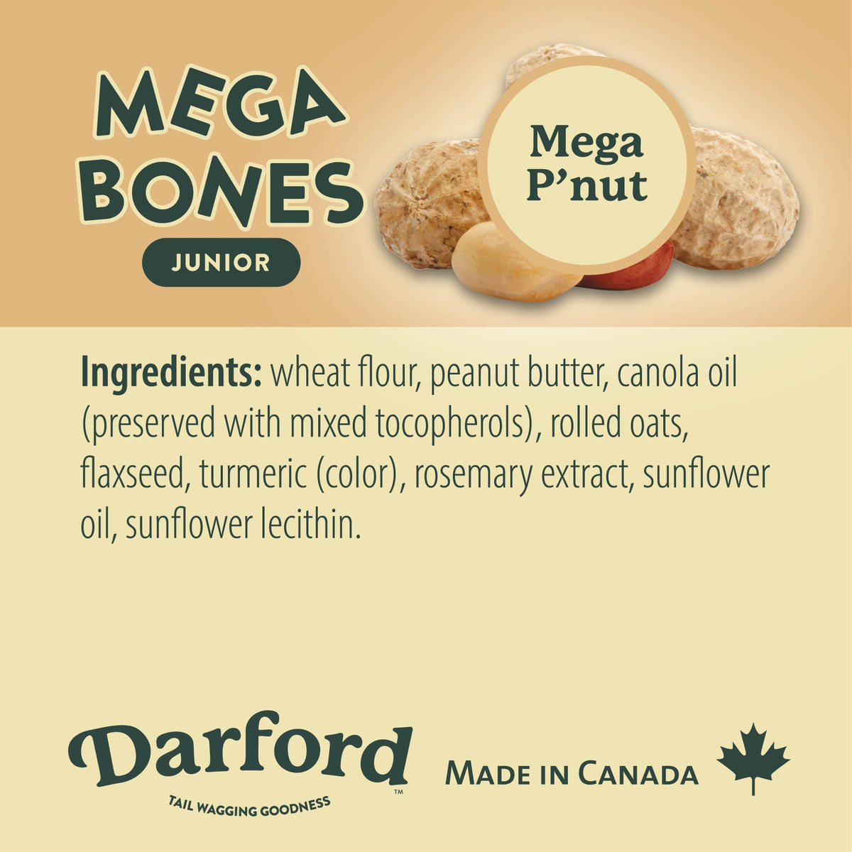 Darford Mega-Bones Junior mantequilla de maní · ingredientes