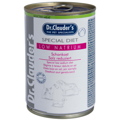 Dr.Clauder’s Selected Meat Low Natrium, bajo en sodio para perros · lata de 400 g