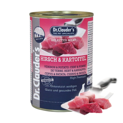 Dr.Clauder’s Selected Meat, venado y papa para perros · lata de 400 g