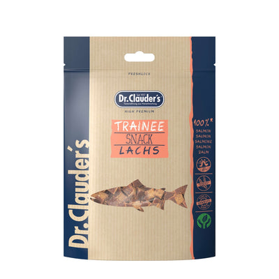 Dr.Clauder’s Trainee Snack, salmón para perros y gatos · empaque de 80 g