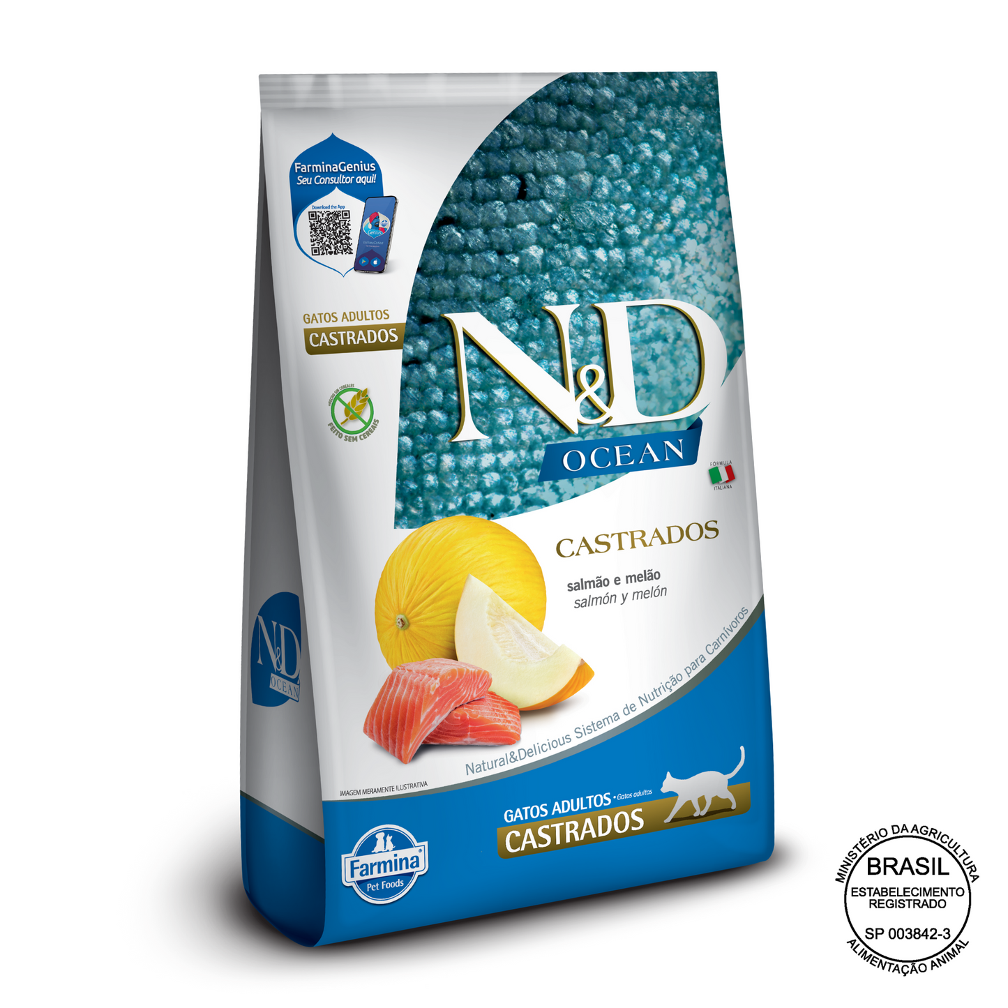 Farmina N&D Ocean | Alimento seco para gatos castrados sabor salmón — 1.5KG