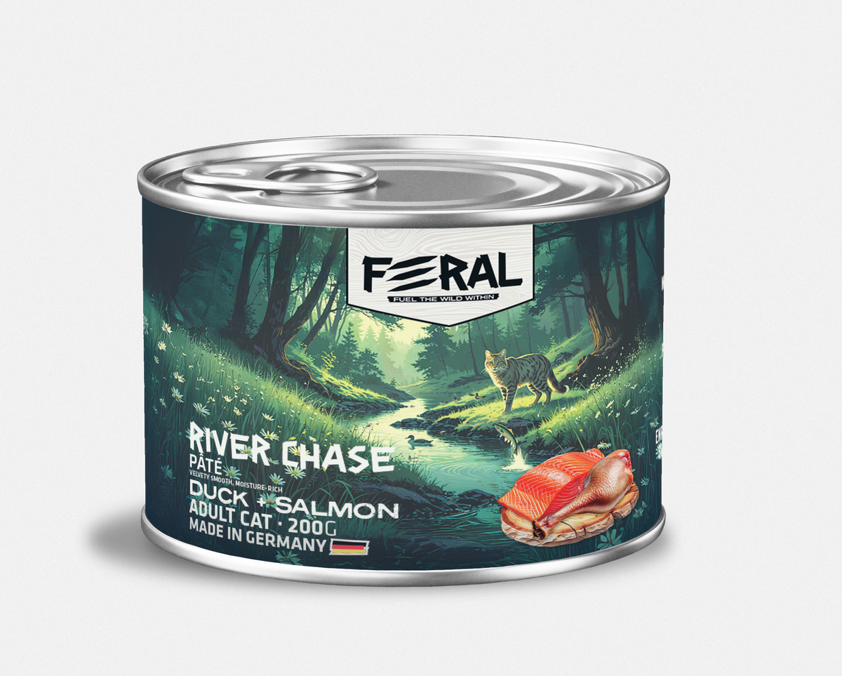 Feral | Alimento húmedo para gatos pato con salmon — 200g