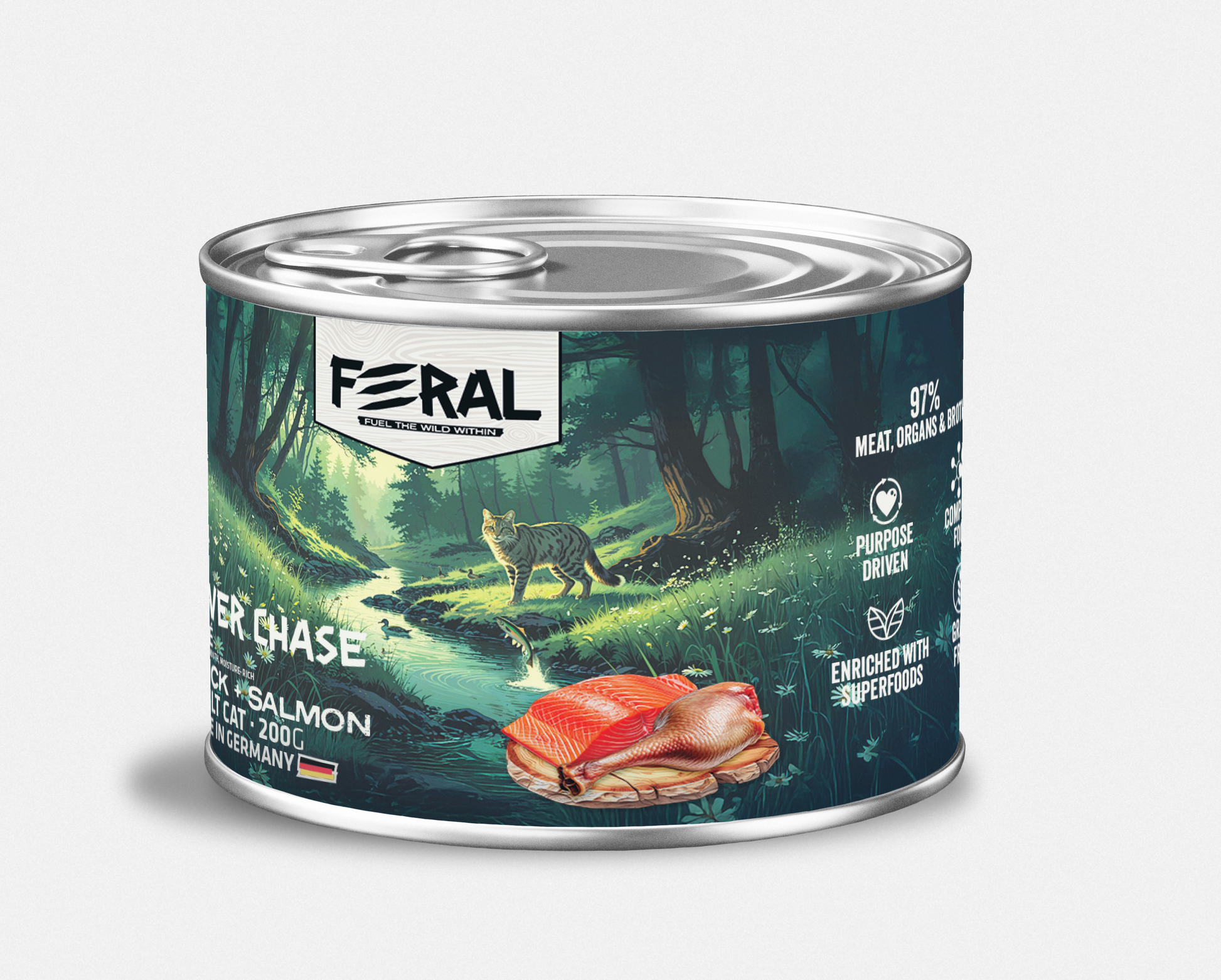 Feral | Alimento húmedo para gatos pato con salmon — vista adicional