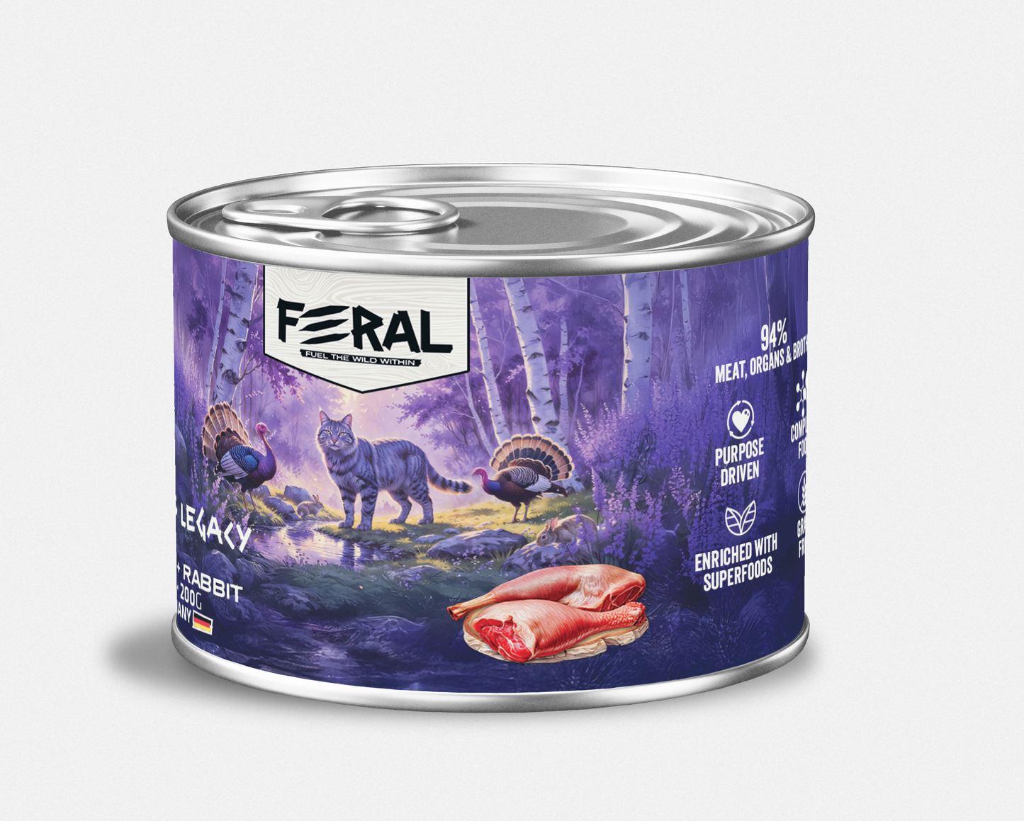 Feral | Alimento húmedo para gatos pavo con conejo — vista adicional