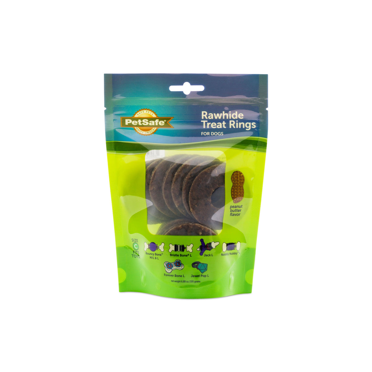 Busy Buddy® Natural Rawhide Rings, 16 Count