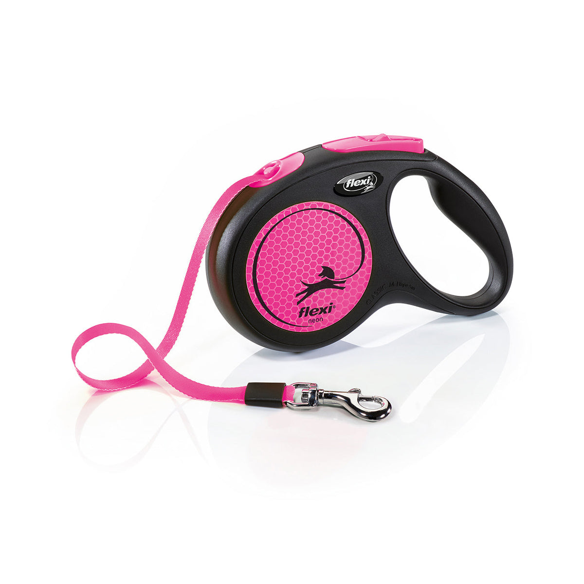 Flexi New Neon M, cinta de 5 m, rosado