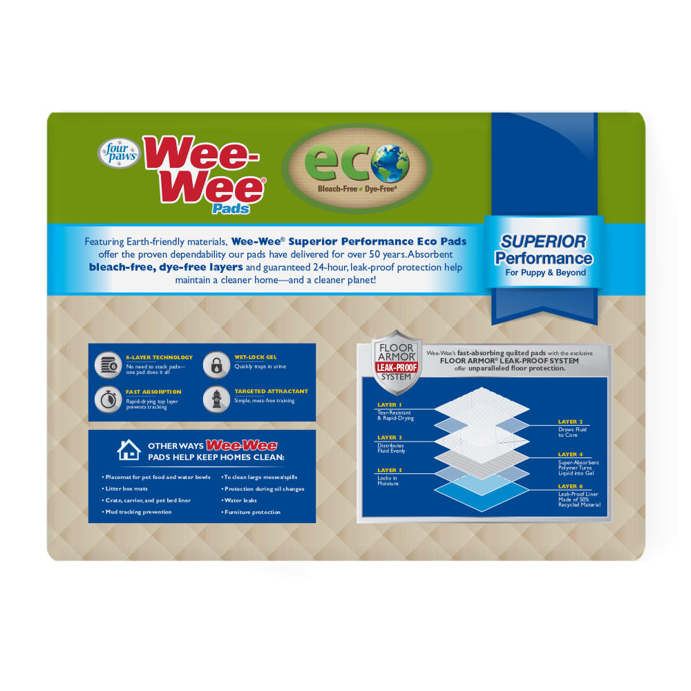 Four Paws Wee-Wee Eco, 50 empapadores · envase posterior
