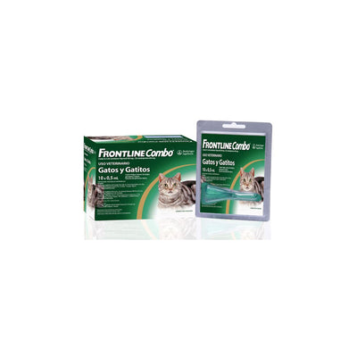 Frontline Combo Gatos · envase frontal con pipeta
