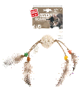 GiGwi | Juguete para gatos Línea Eco 'Catch Scratch' ratán y plumas café — Unidad