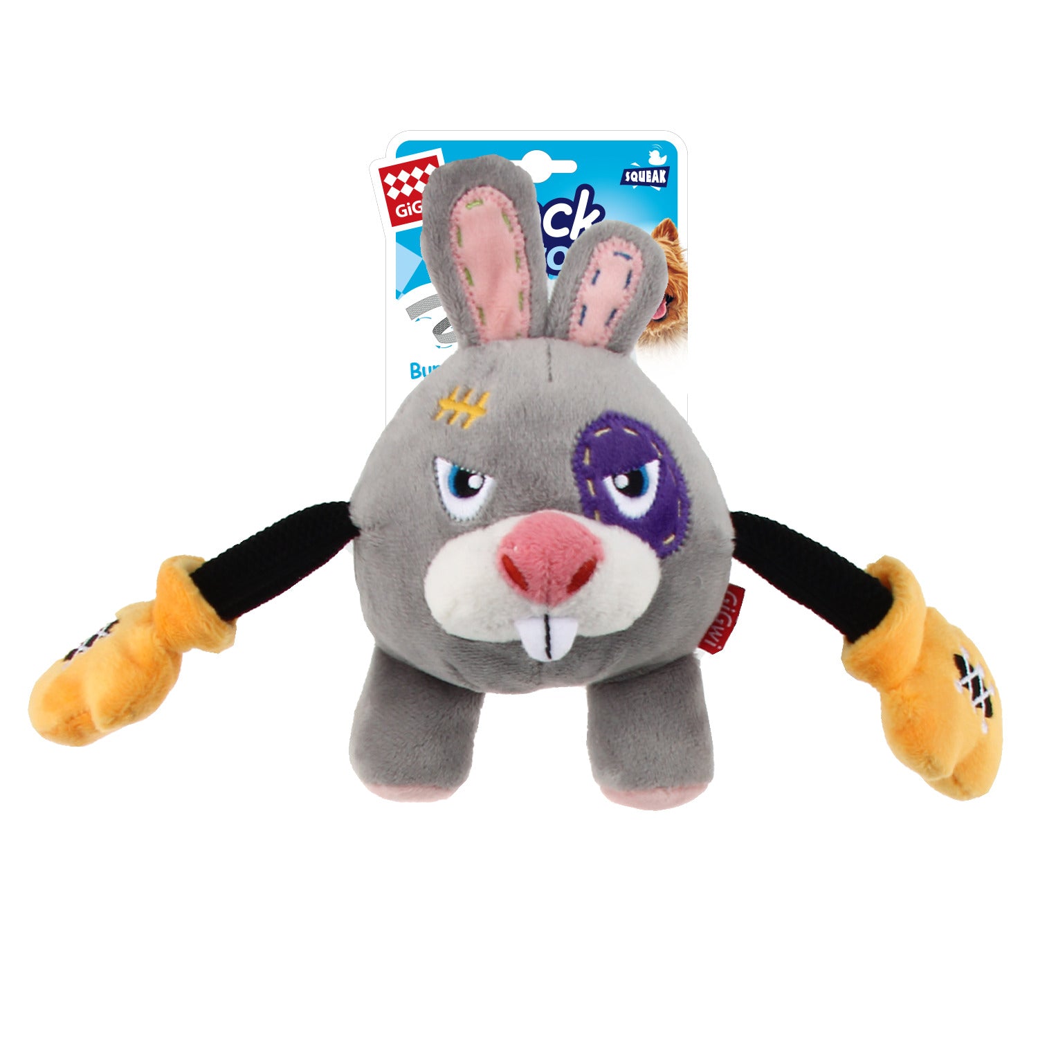 GiGwi | Juguete para perros Rock Zoo King Boxer conejo con sonido — Unidad