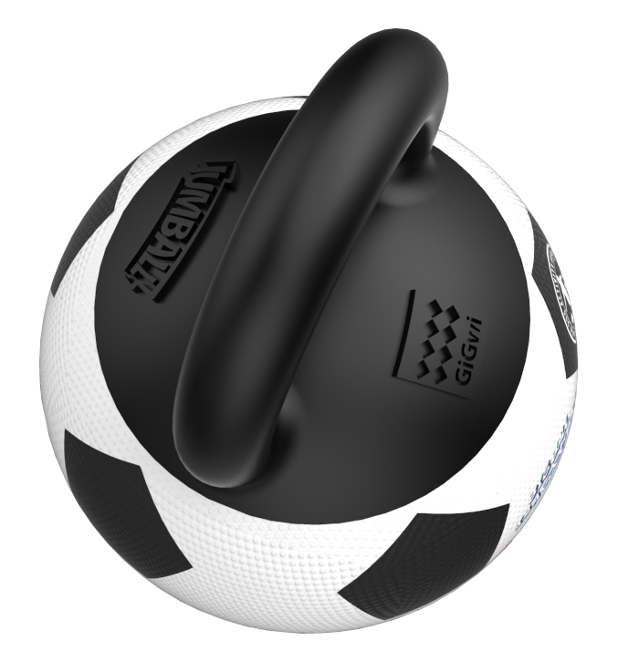 Gigwi | Juguete para perros 'Jumball' Pelota de fútbol con mango de goma — foto oficial GiGwi