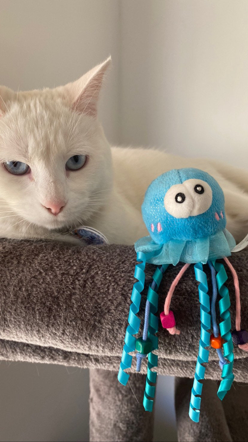 Gigwi | Juguete para gatos Medusa "Shining Friends" con luz LED activada y catnip en el interior — foto oficial GiGwi