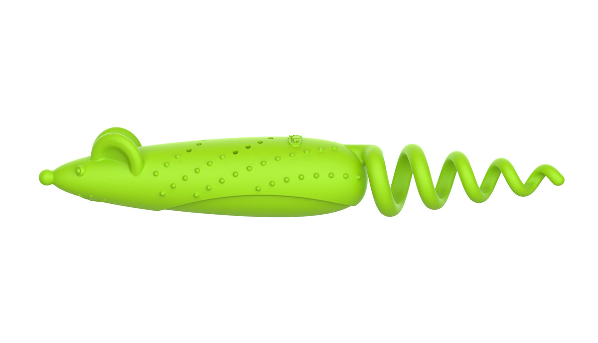 GiGwi Roll-Tailed ratón · verde · vista lateral