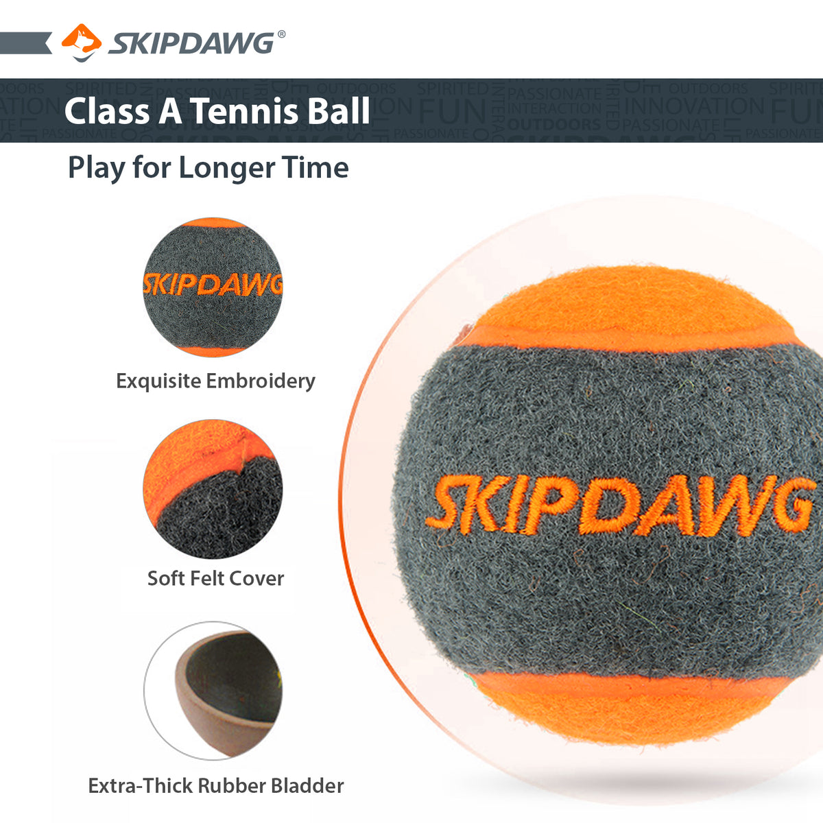 Gigwi | Skipdawg – paquete de 4 pelotas de tenis para perros — foto oficial GiGwi
