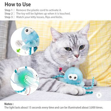 Gigwi | Juguete para gatos Medusa "Shining Friends" con luz LED activada y catnip en el interior — foto oficial GiGwi