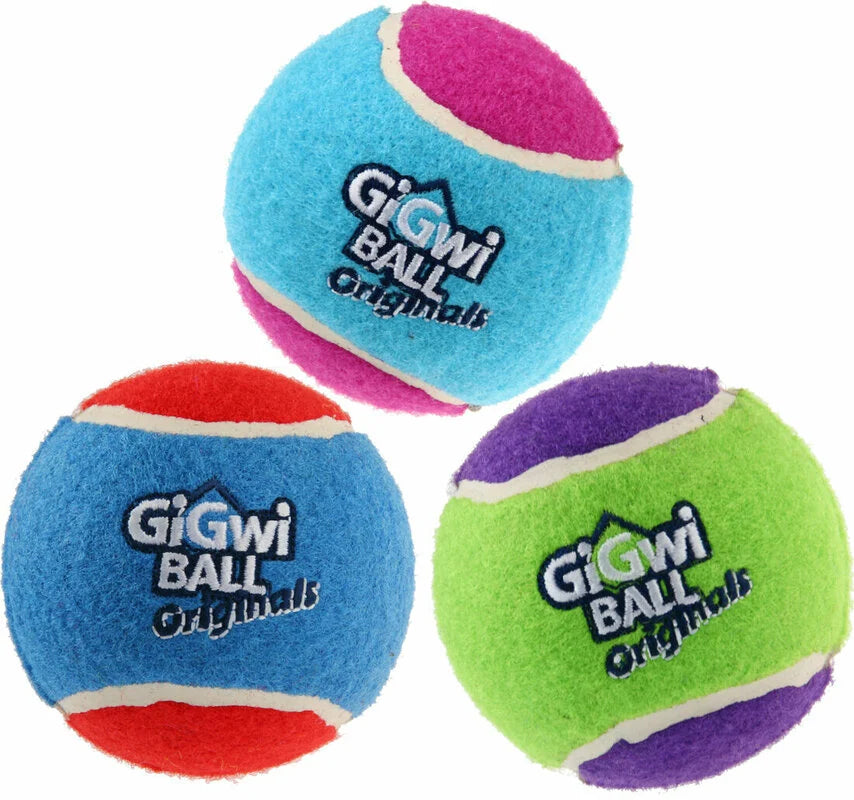 Gigwi Ball Originals | Pelotas de tenis para perros, pack de 3 — foto oficial GiGwi