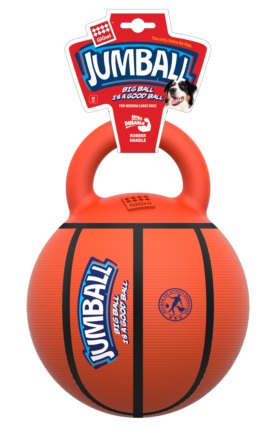Gigwi Jumball | Pelota de básquet con asa para perros — foto oficial GiGwi