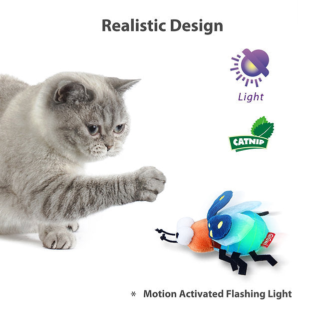 Gigwi | Juguete para gatos Luciérnaga "Shining Friends" con luz LED activada y catnip en el interior — foto oficial GiGwi