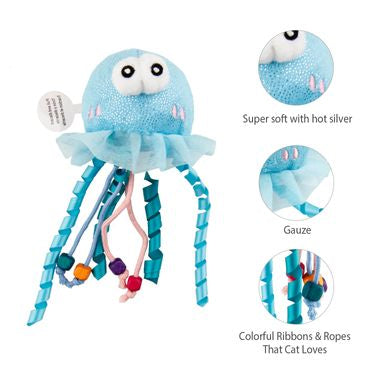 Gigwi | Juguete para gatos Medusa "Shining Friends" con luz LED activada y catnip en el interior — foto oficial GiGwi