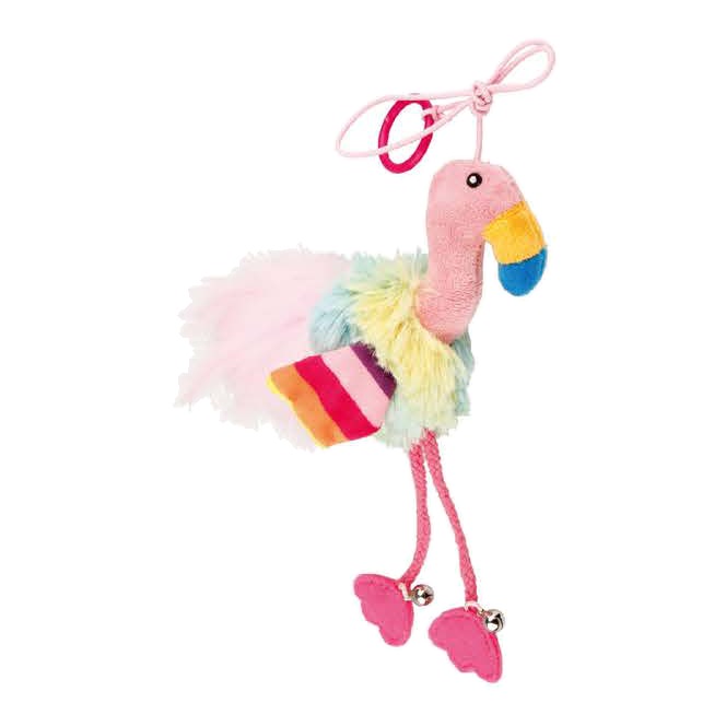 Gigwi | Juguete para gatos Finger ring pájaro rosado y azul con papel arrugado y campana dentro