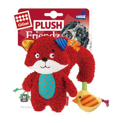 Gigwi Plush Friendz | Juguete ardilla de felpa con papel crujiente para perros