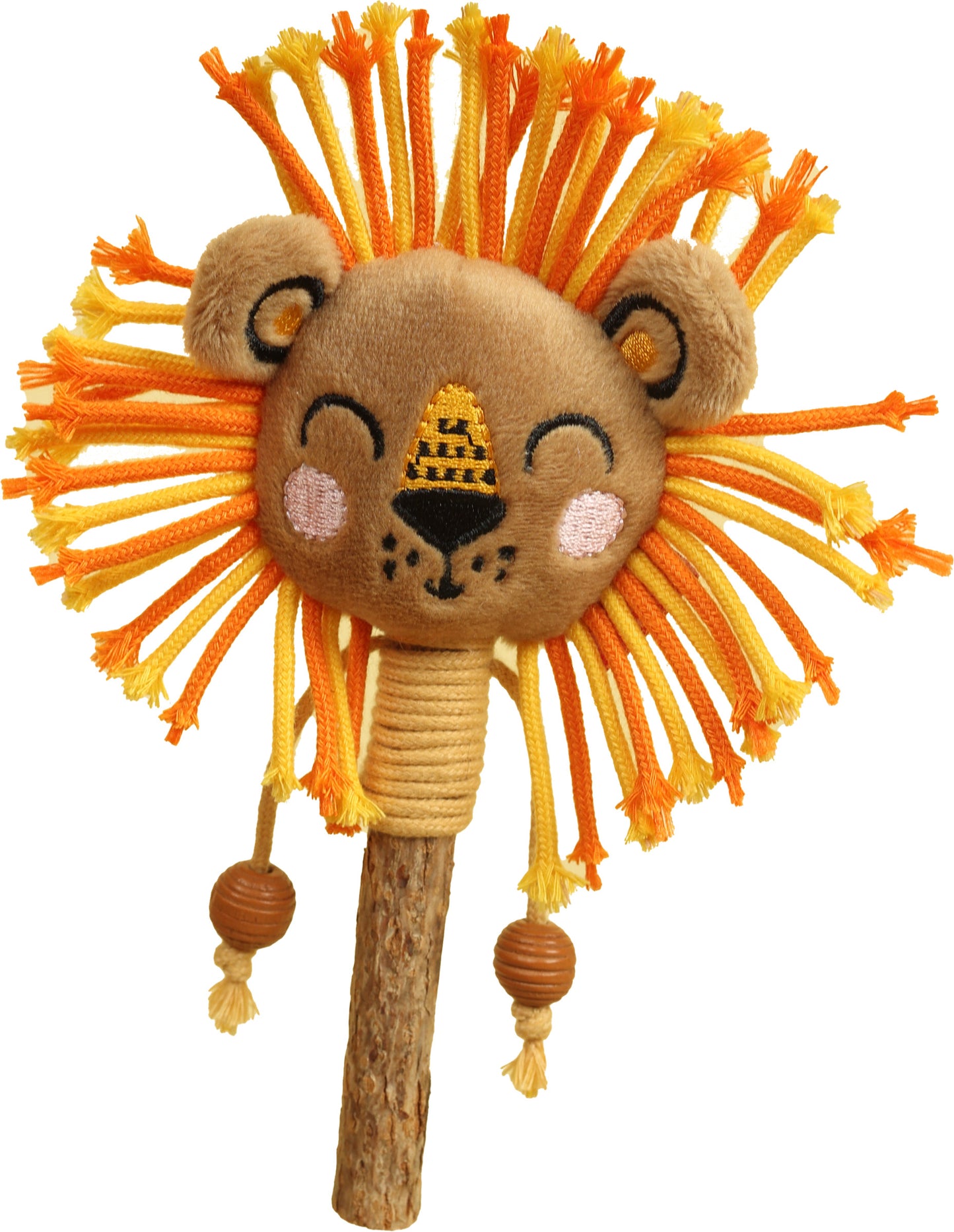 GiGwi Catch & Scratch Eco Line | Juguete león con hojas y varilla de silvervine para gatos — imagen oficial principal