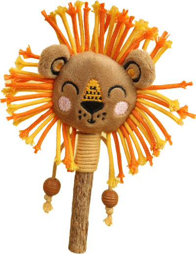 GiGwi Catch & Scratch Eco Line | Juguete león con hojas y varilla de silvervine para gatos — imagen oficial principal