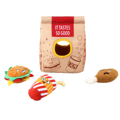 GiGwi Hide N’ Seek | Bolsa interactiva Fast Food para perros — imagen oficial adicional