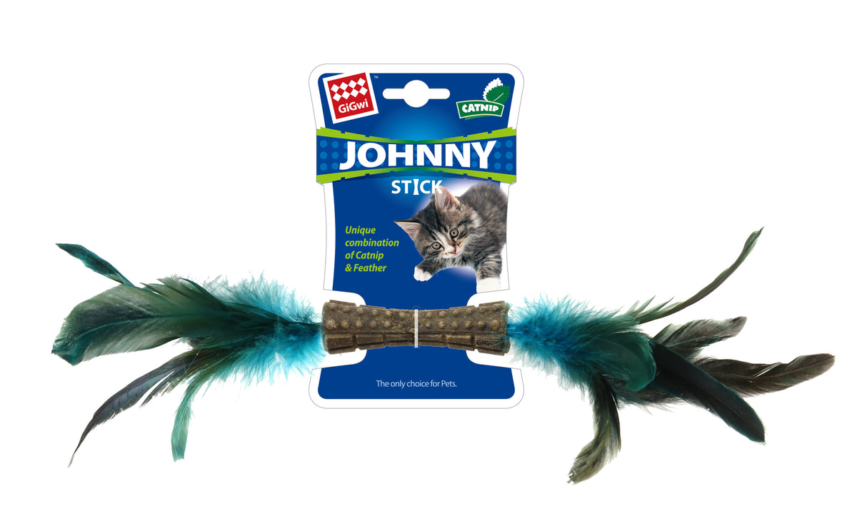GiGwi | Juguete para gatos Catnip 'Johnny Stick' con dos lados de pluma natural — imagen oficial principal