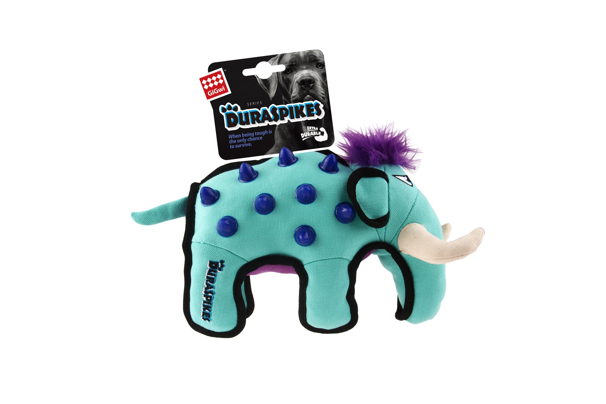 GiGwi | Juguete para perros DURASPIKES extra resistente elefante/celeste — imagen oficial principal