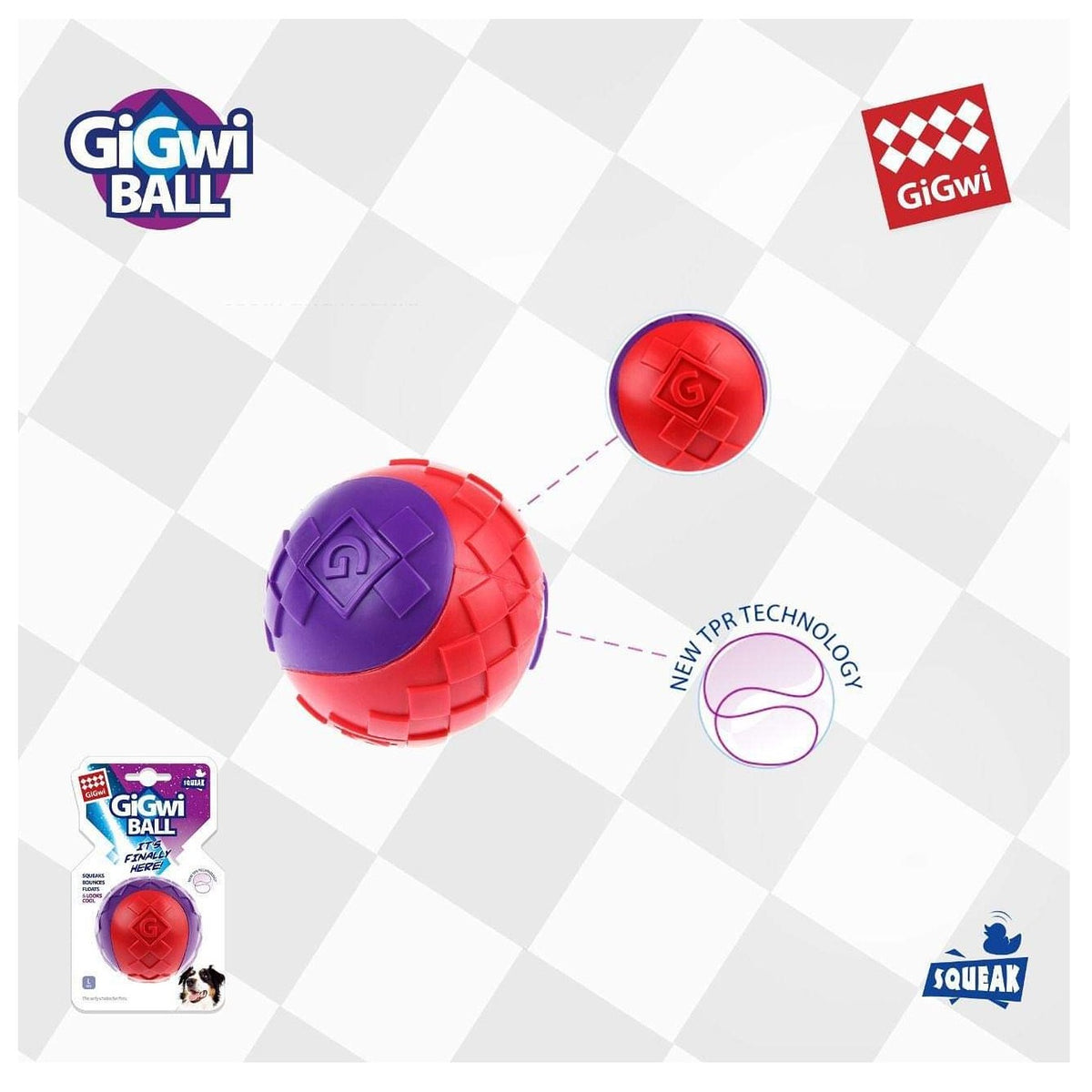 Gigwi Ball | Pelotas para perros, exhibidor de 3 unidades