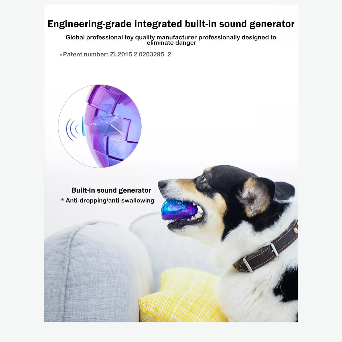 Gigwi Ball Trans | Pelota transparente con sonido para perros