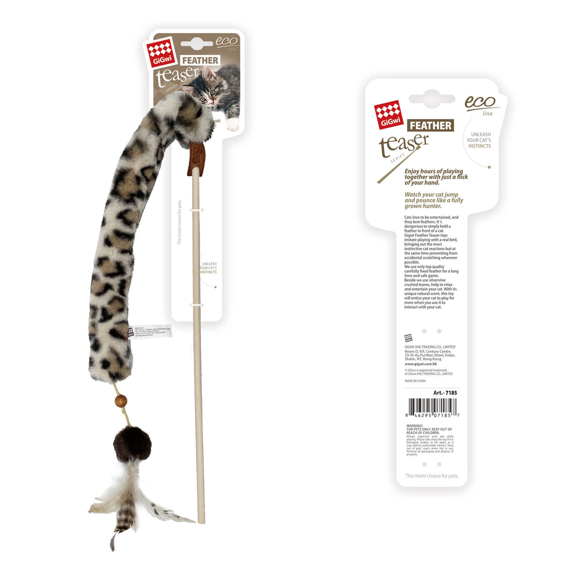 Gigwi | Juguete para gatos ECO LINE varilla con plumas VARILLA PLUMA