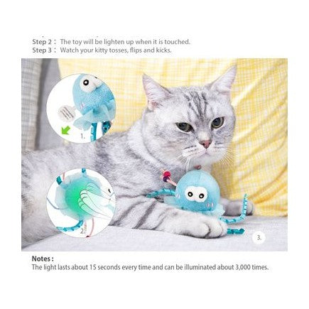 Gigwi | Juguete para gatos Medusa "Shining Friends" con luz LED activada y catnip en el interior