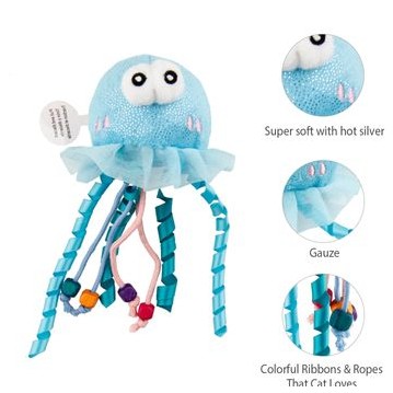 Gigwi | Juguete para gatos Medusa "Shining Friends" con luz LED activada y catnip en el interior