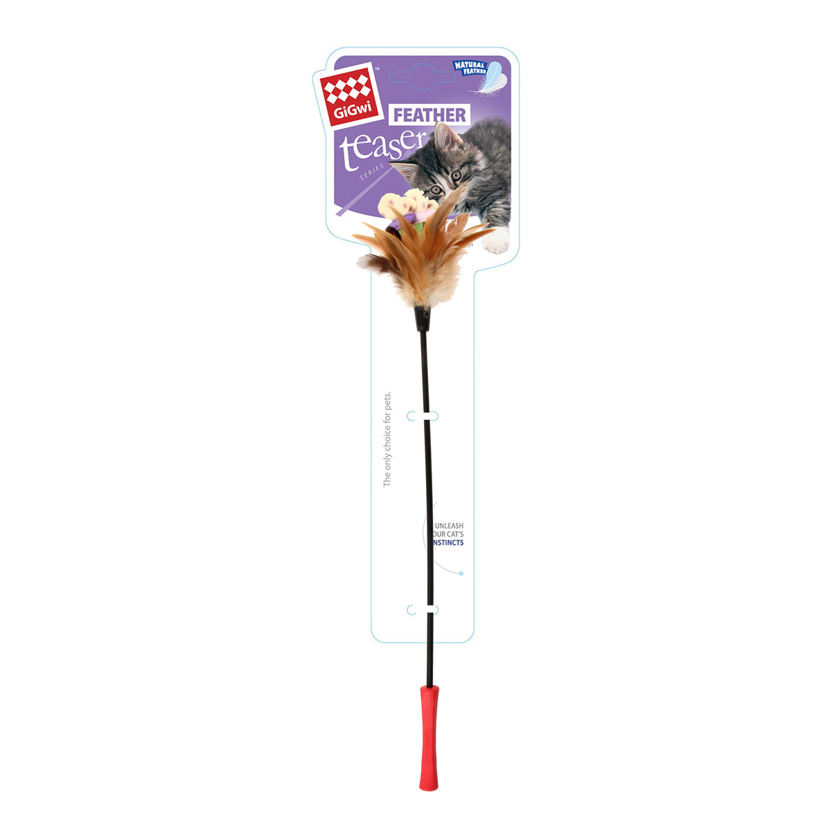 Gigwi | Juguete para gatos varilla con plumas VARILLA COLA FELPA 2