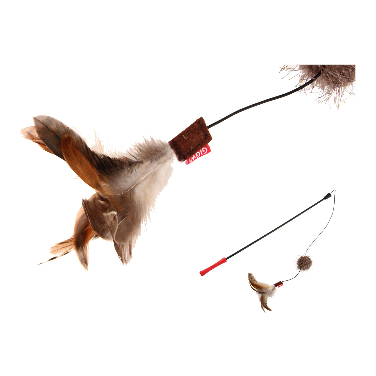 Gigwi | Juguete para gatos varilla con plumas VARILLA COLA FELPA N