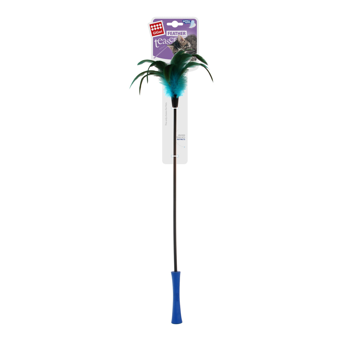 Gigwi | Juguete para gatos varilla con plumas VARILLA COLA FELPA TPR N