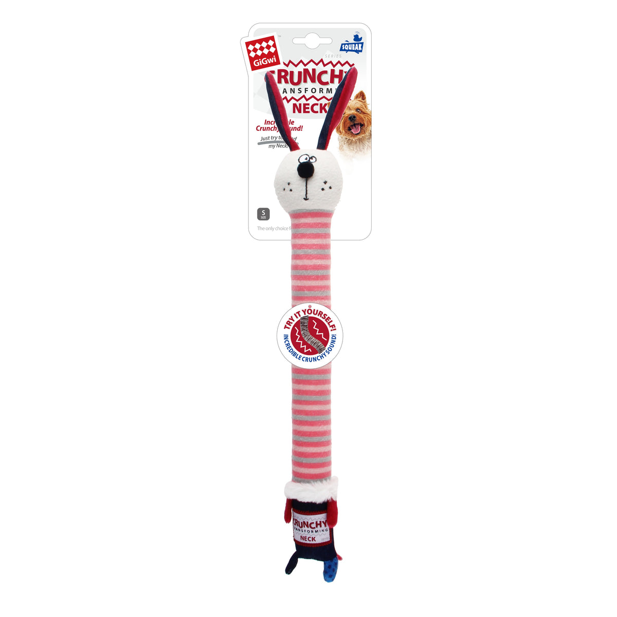 Gigwi | Juguete para perros Crunchy Neck 'felpa Friendz' conejo S con sonido