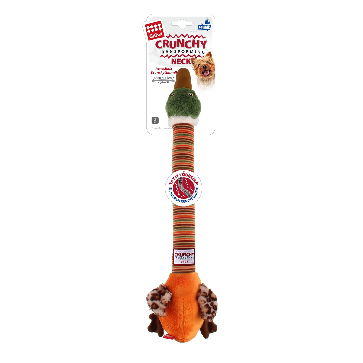 Gigwi | Juguete para perros Crunchy Neck 'felpa Friendz' Pato S con sonido