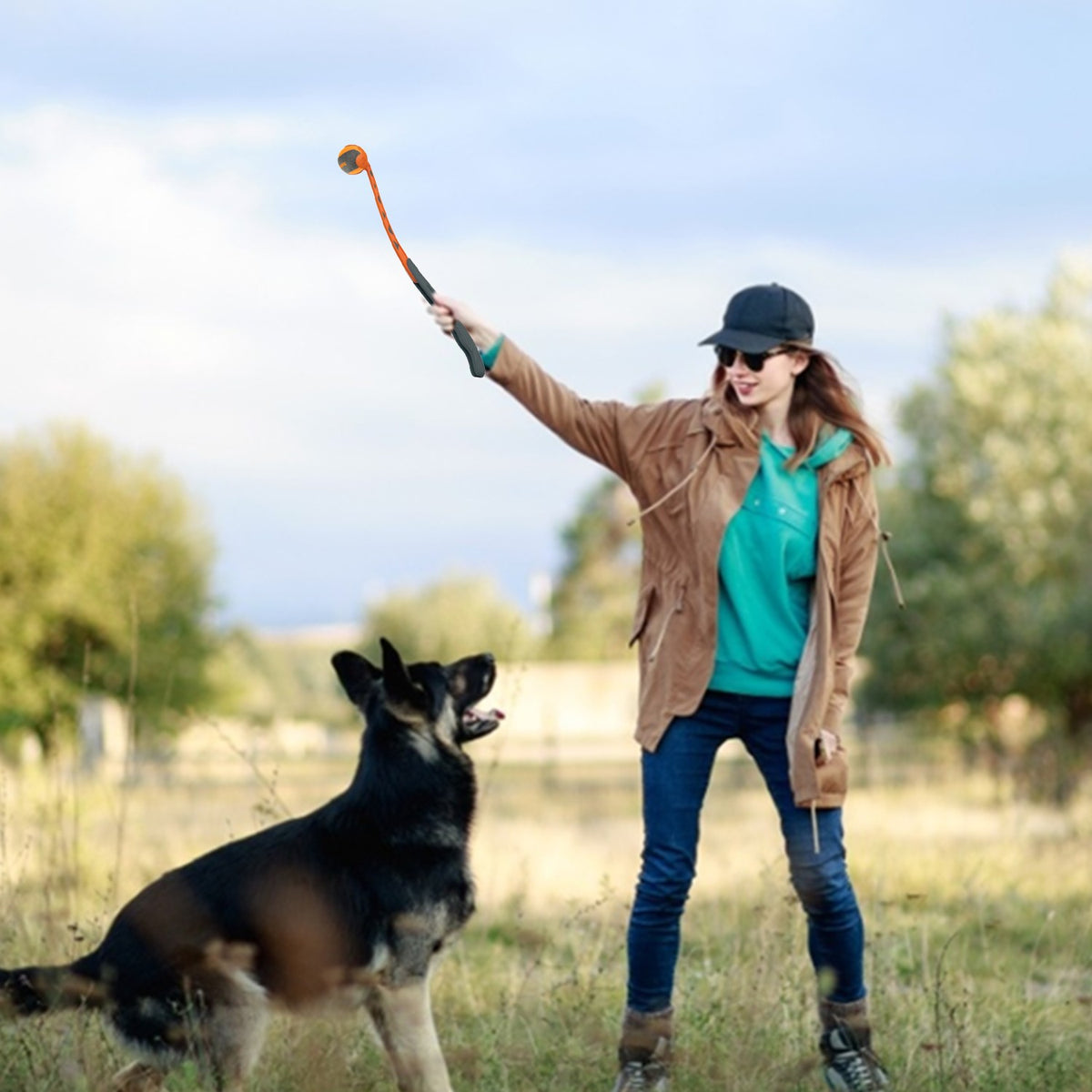 Gigwi | Juguete para perros Lanzador + 1 pelota de tenis
