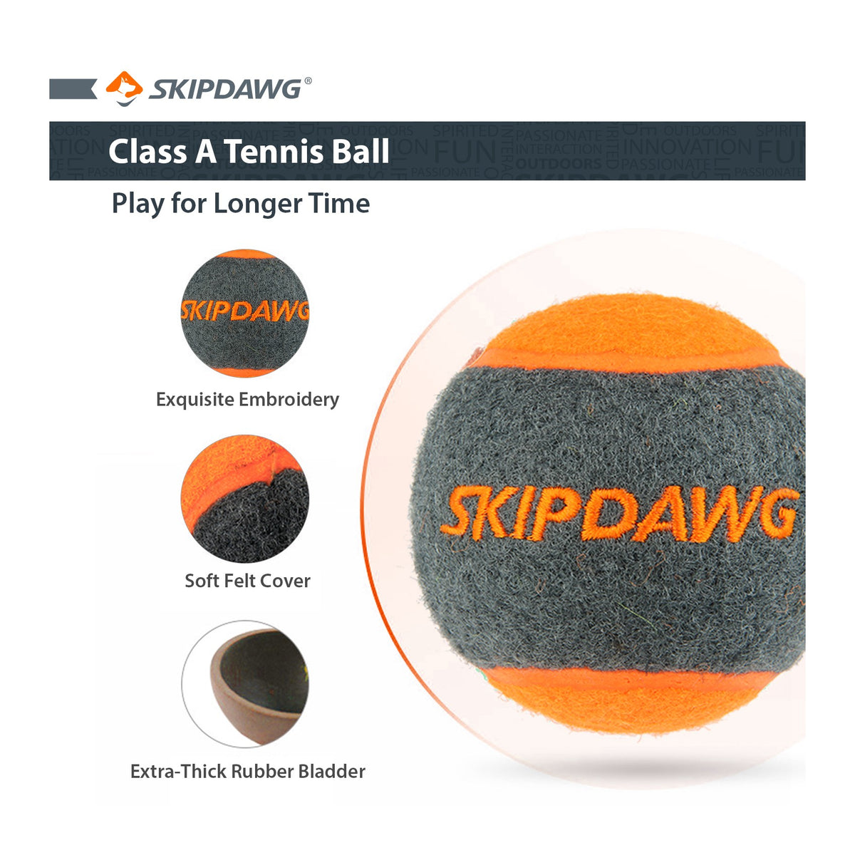 Gigwi | Skipdawg – paquete de 4 pelotas de tenis para perros